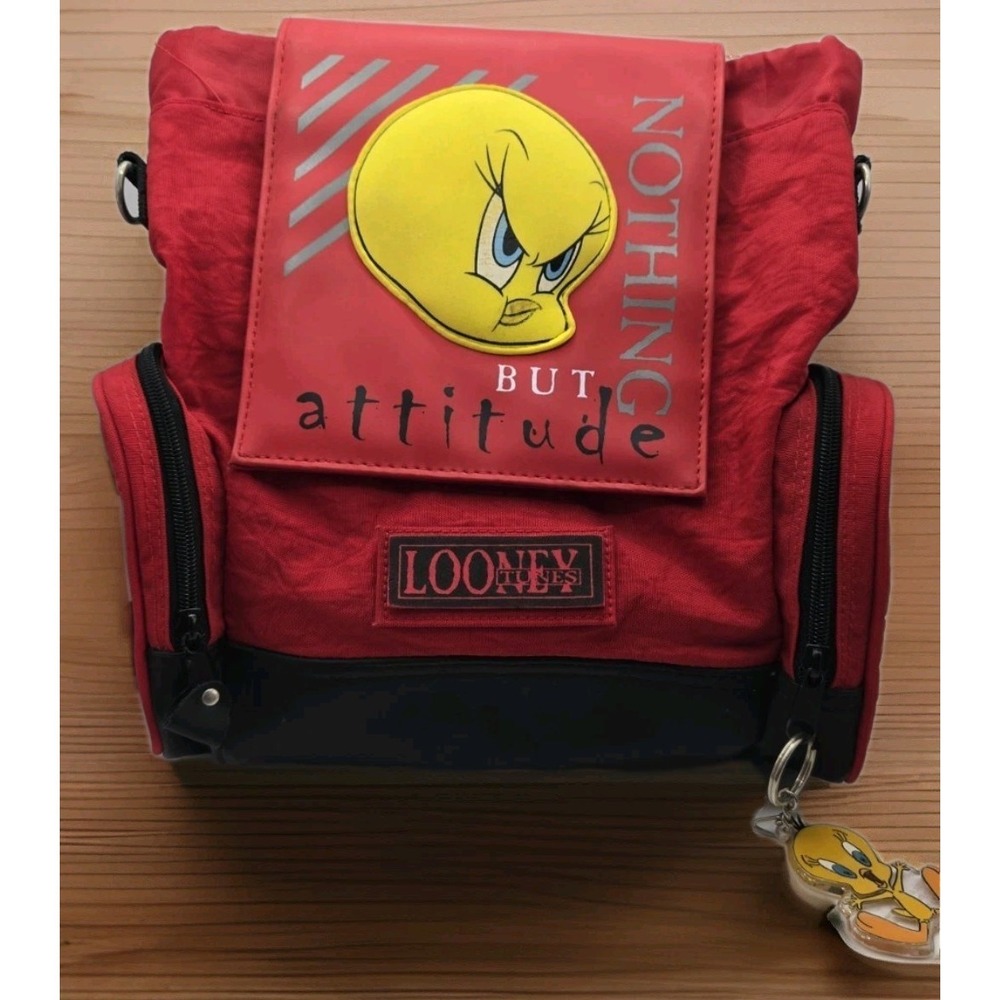 Vintage 1997 Looney Tunes Tweety Backpack Purse Y2K Mini Bag Nothing Attitude
